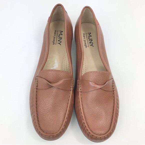 Marc Joseph NY Beverly Road Soft Brown Leather Slip On Moccasin Driving Loafers - Picture 1 of 16